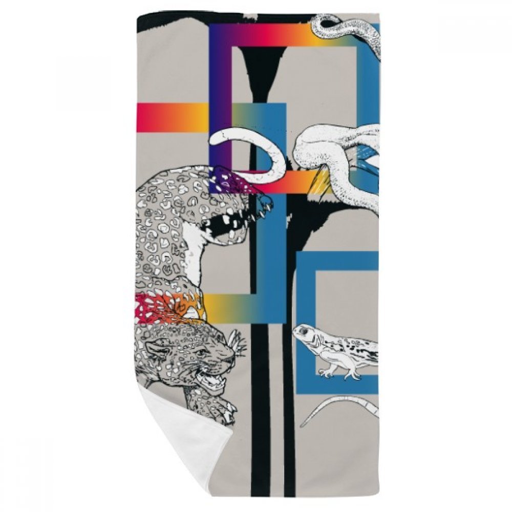 Serviette de bain motif léopard multicolore 35X70cm de qualité supérieure