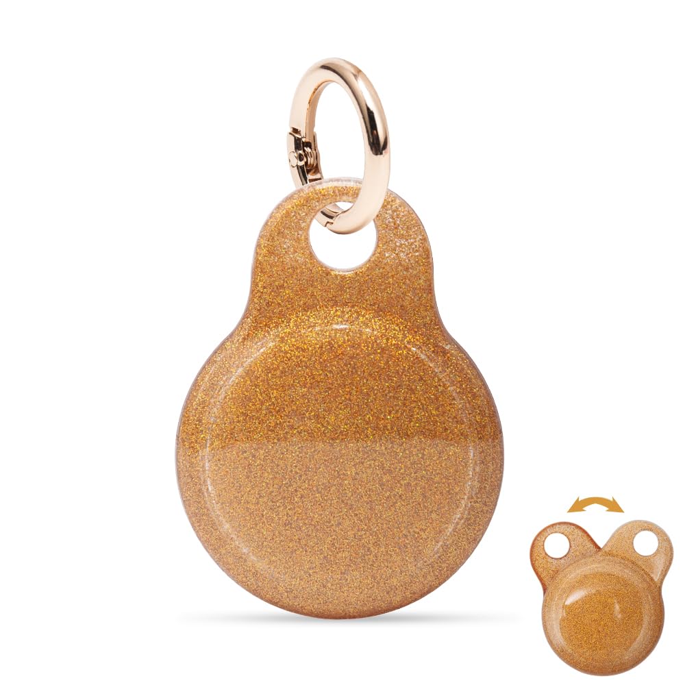 Airtag Holder,Hard PC IML Airtag Case with Keychain Compatible with Apple Air Tag,Dust and Shock Proof Air Tag Holder for Kids,Dogs,Cats,Keys,