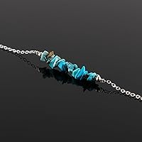 Vista 12 de TGH Pulsera de barra de chips naturales, cristal curativo, pulsera de cuentas crudas chapada en plata, cadena ajustable de 7 + 1 pulgada, regalo