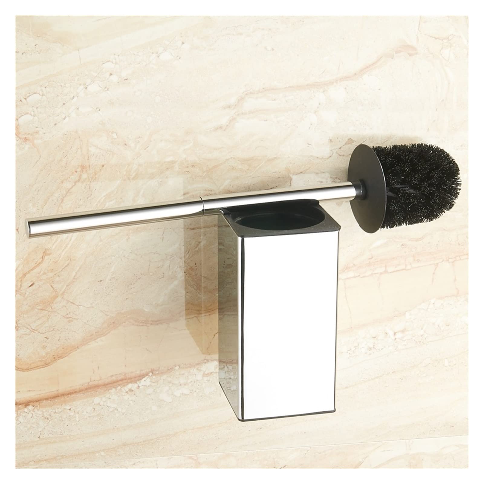 Escobillero de Acero Inoxidable 304 Negro Mate para baño. Portaescobillas de baño con escobilla. Escobillero de Pared (Negro Mate).