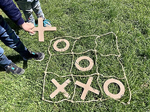 Betoy XXL Wooden TIC TAC Toe Game X and O Children's Game for Indoor and Outdoor Party Game