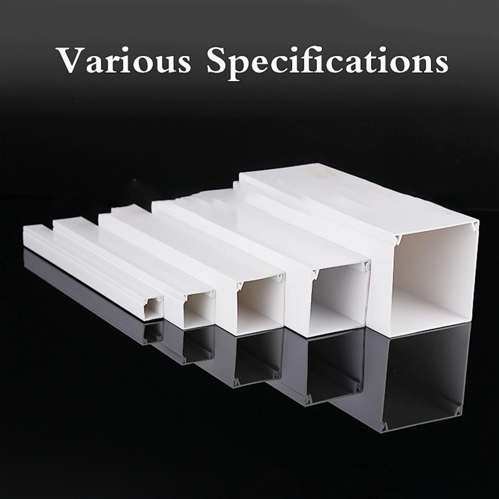 Kabelhalter, Selbstklebende Kabelkanäle, Verschiedene Größen, weiß, 2er-Packung à 1 m(25 * 25mm)