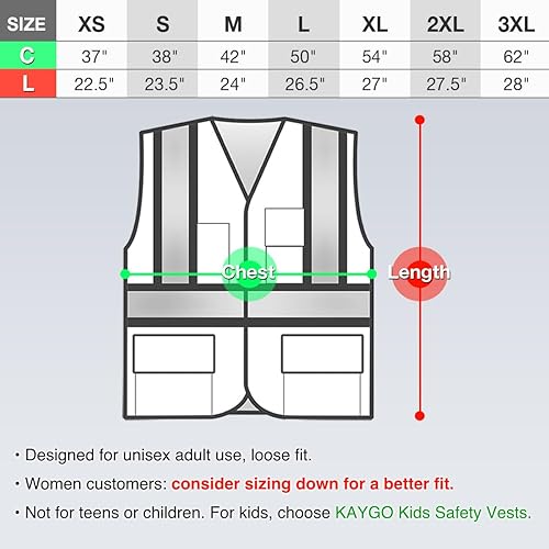 Miniatura 2 de KAYGO Safety Vest with Pockets - High Visibility Reflective Vest ANSI Class 2 Construction Vest