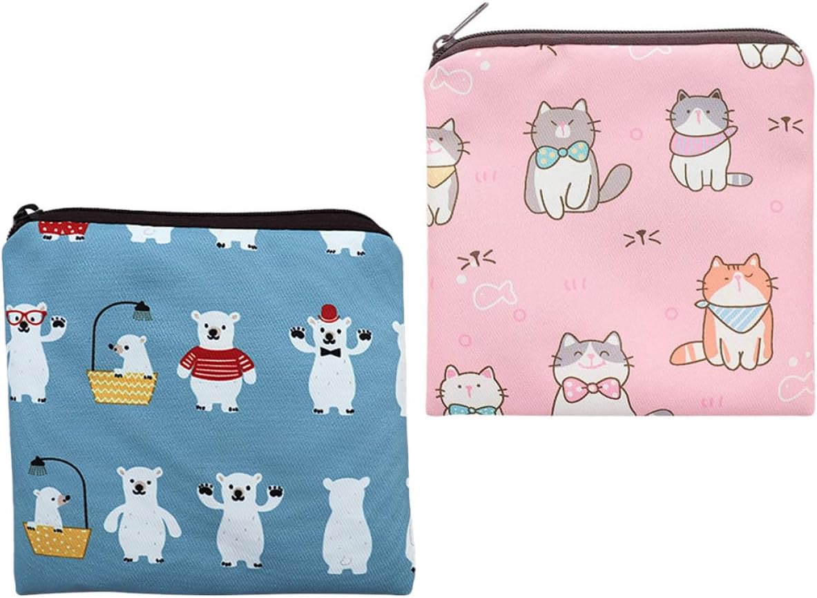 SOLUSTRE 2pcs Sanitary Pad Storage Bag Reusable Pad Pouch Workmanship Polyester Protecting Storage of Small Items Bridesmaid Daughter First Period 5.11x5.11x0.79in
