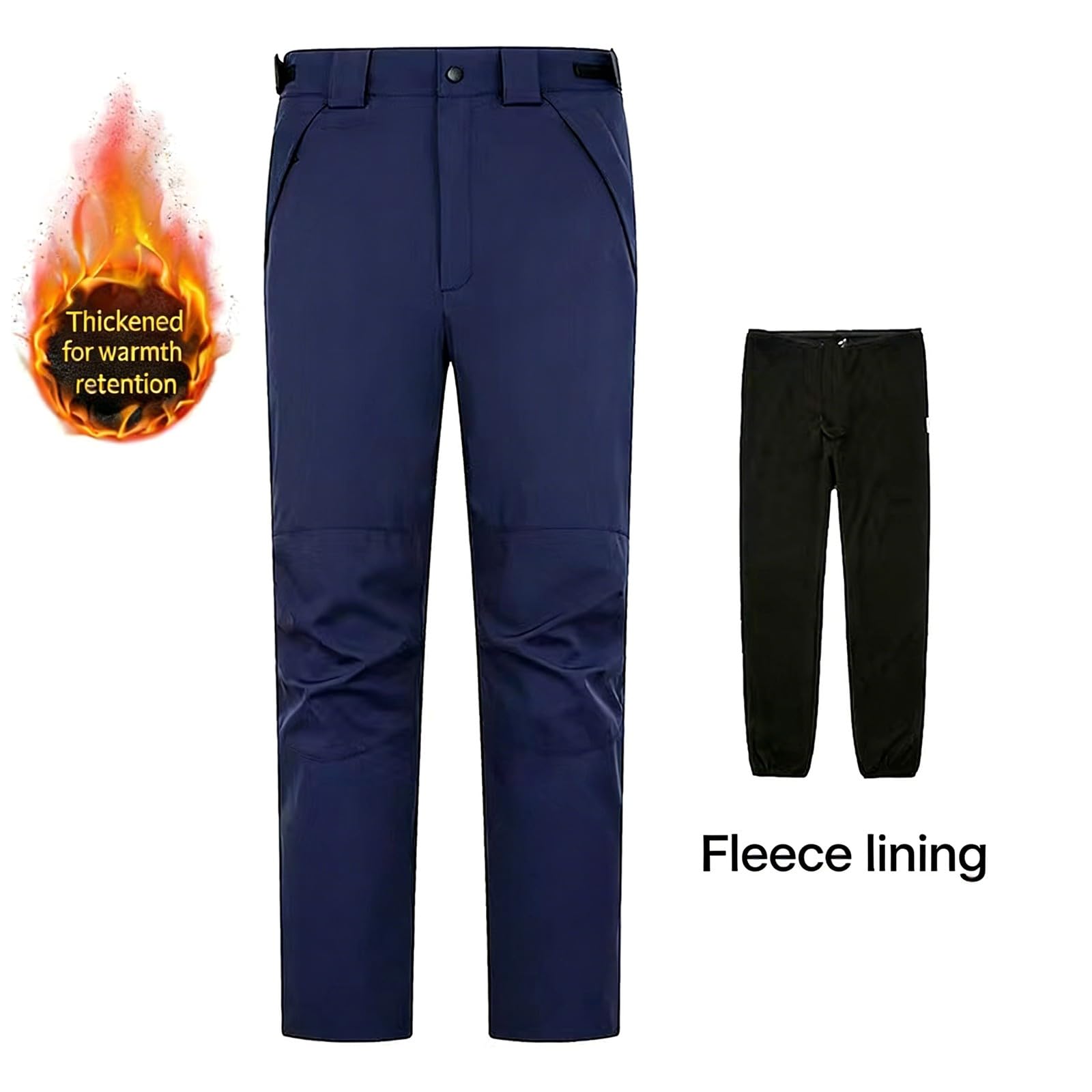 Pantaloni da trekking staccabili con fodera in pile morbida, termici invernali per uomo e donna, impermeabili e traspiranti per escursioni e attività outdoor, con cerniere laterali per rimuovere il