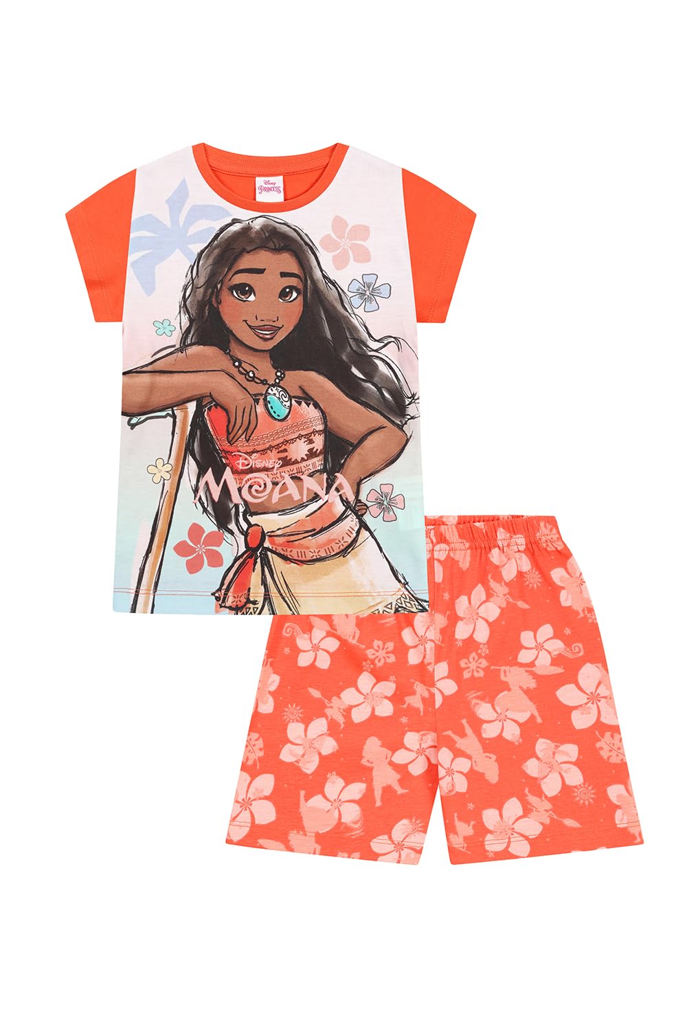 Disney Girls Moana Short Pyjama Set Kids PJ's (18-24 Months) Orange