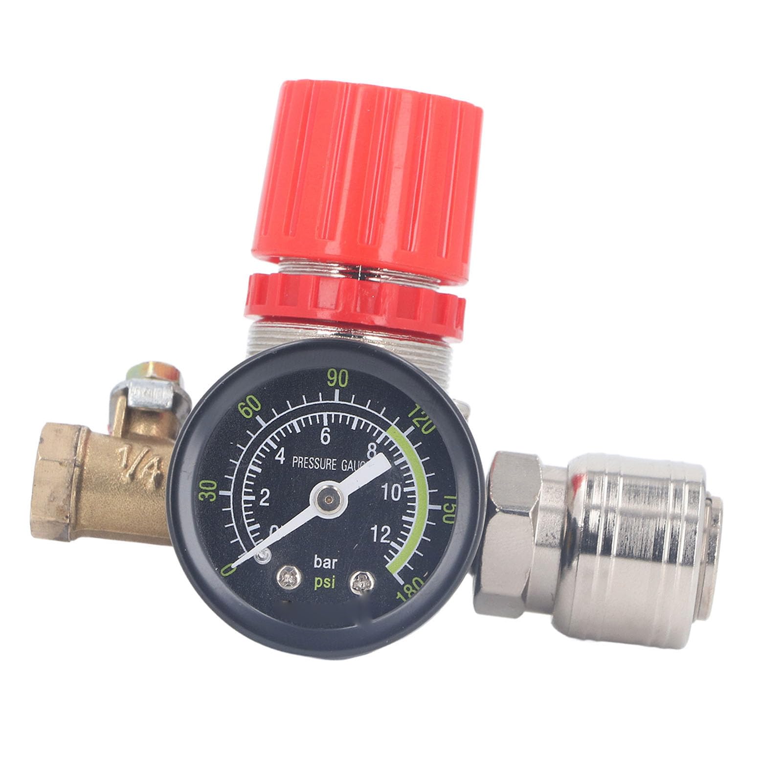 Régulateur de Compresseur d'air, Réglage Précis Réglable 0 à 180 PSI (Robinet à tournant sphérique de 1/4 pouce)