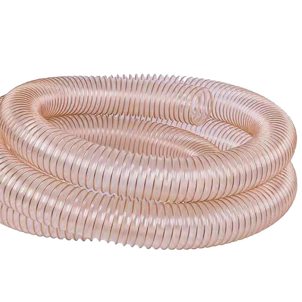 Manguera de extracción de polvo de poliuretano transparente con espiral de alambre de acero, manguera de vacío flexible para carpintería, Sr y uso industrial