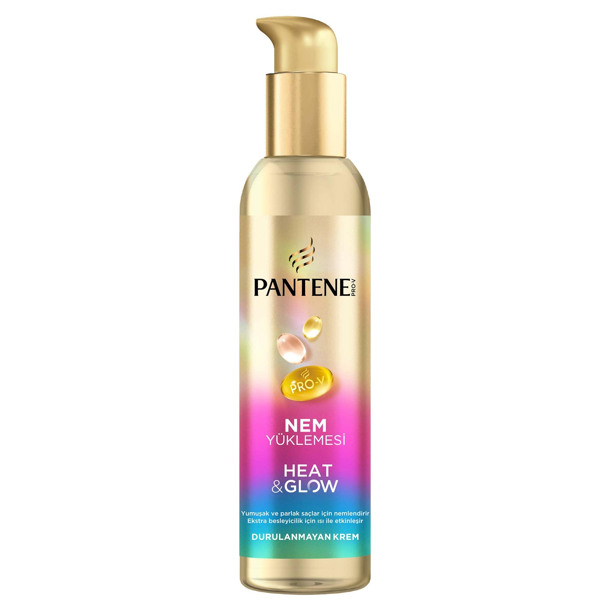 PANTENE Nem Yüklemesi Heat & Glow Durulanmayan Krem 135 ml