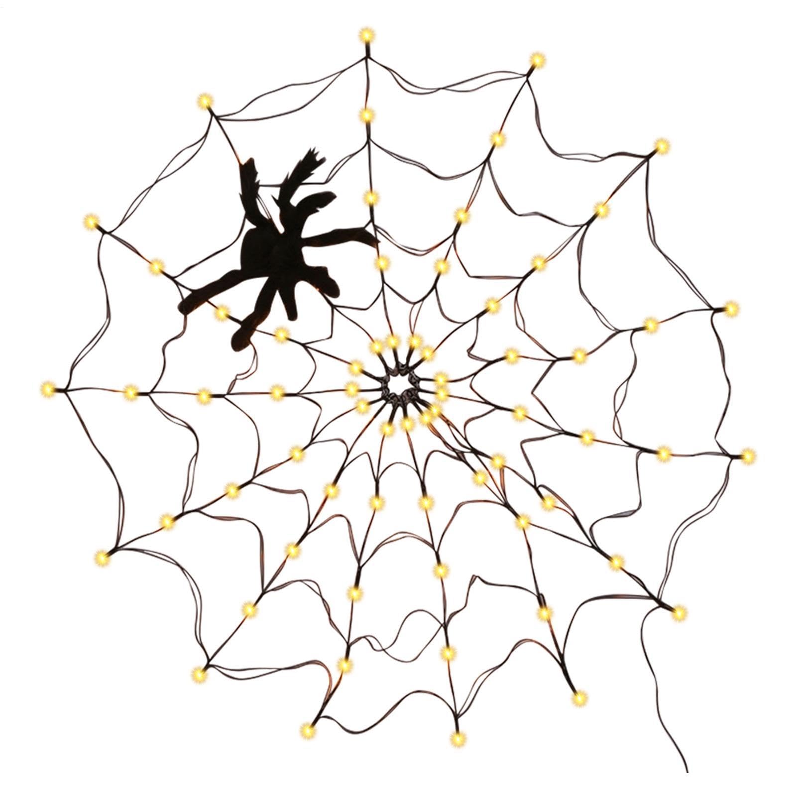Telaraña de Halloween con cadena resistente para esquinas e interiores del hogar 8