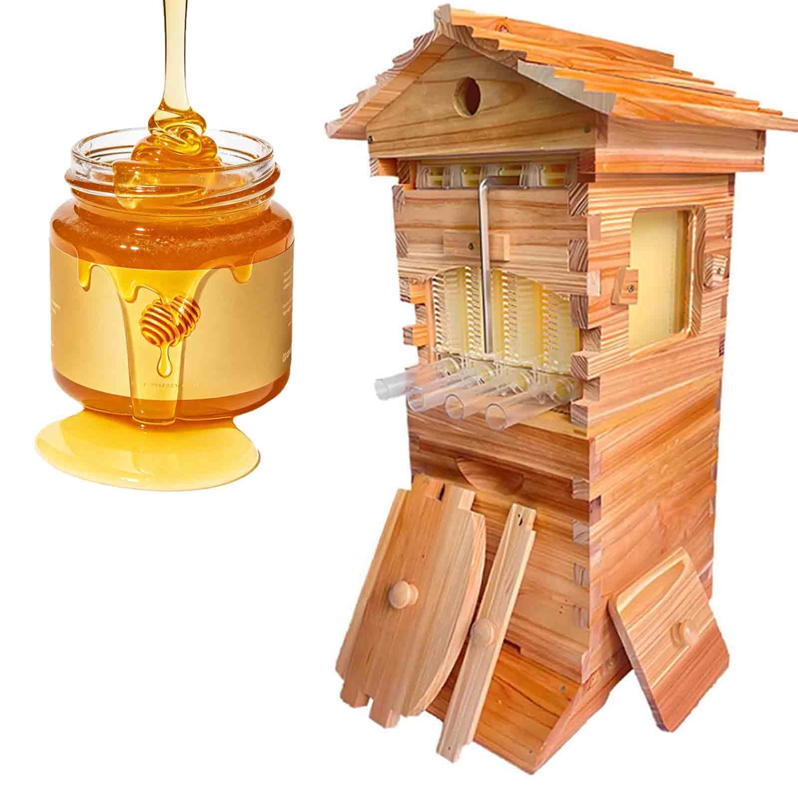 Kit per Principianti di Arnie, arnia Flow Hive, Set Completo di Arnie rivestite in Cera con Dispositivo di Estrazione del Miele, con Finestra di Osservazione,001