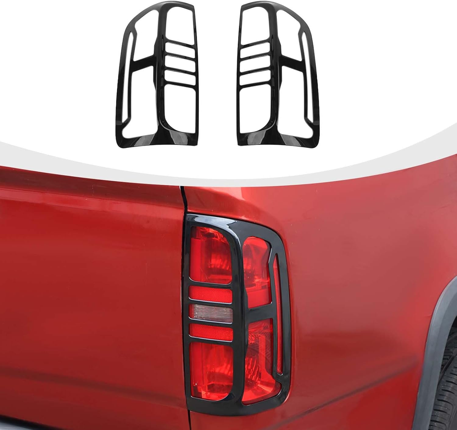 for Colorado Tail Light Covers, Black Rear Light Lamp Guards Trim Compatible with 2014-2021 Chevy Colorado Exterior Accessories, Black
