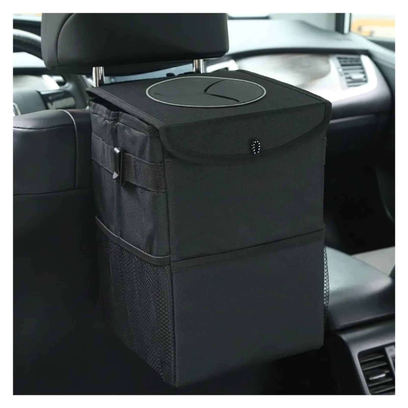 Poubelle De Voiture Poubelle Voiture À Couvercle Rabattable Tissu Oxford Imperméable Lavable Pliable Rangement du Dossier Siège Suspendu Poubelles Véhicule