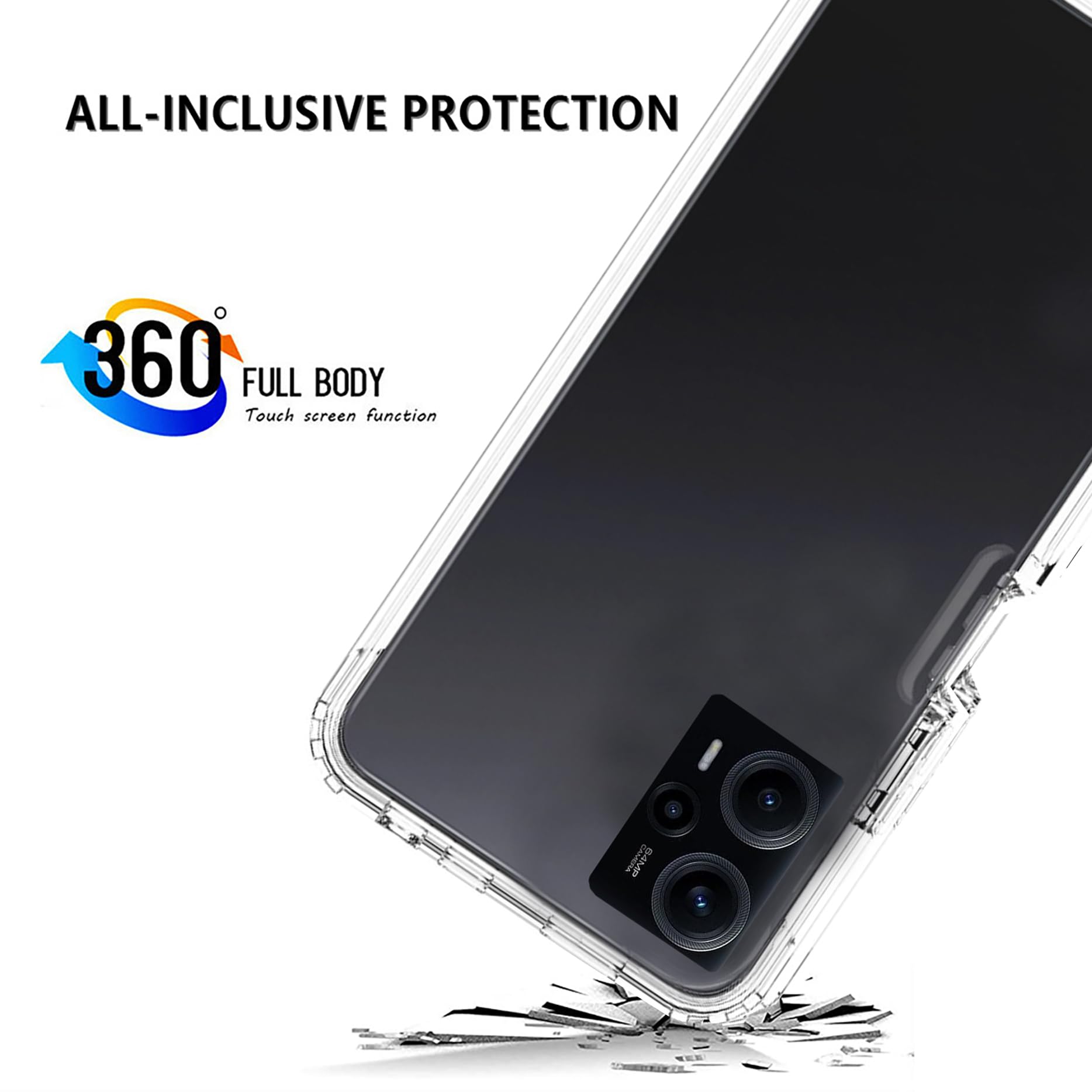 Custodia antiurto 2 in 1 nera per Xiaomi Poco F5 5G