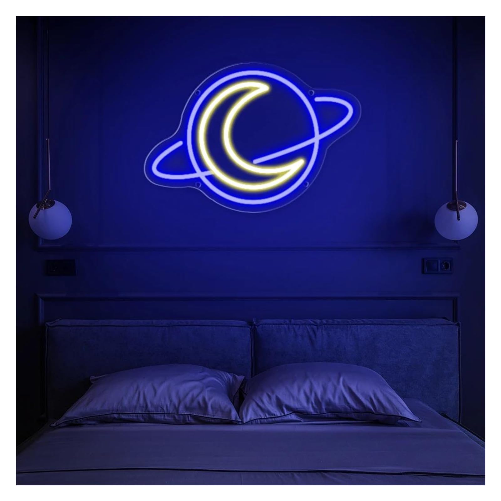 Decoración Lámparas Luces De Neón De Luna, Luces Nocturnas Regulables Alimentadas Por USB Para Sala De Juegos, Decoración De Luces Colgantes De Pared De Tienda 27.44cmx30cm