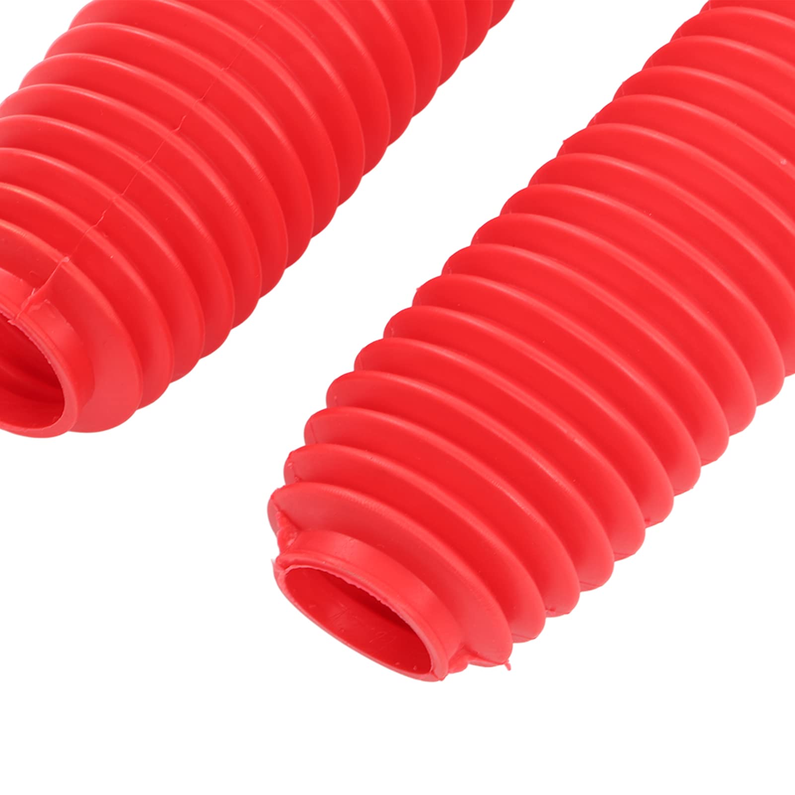 OUKENS Cache Poussière Fourche Moto, Paire De GuêTres De Protection Contre La PoussièRe Pour Fourche Avant De Moto Pour SUZUKI RM125 DR250 DRZ400 400(rouge)