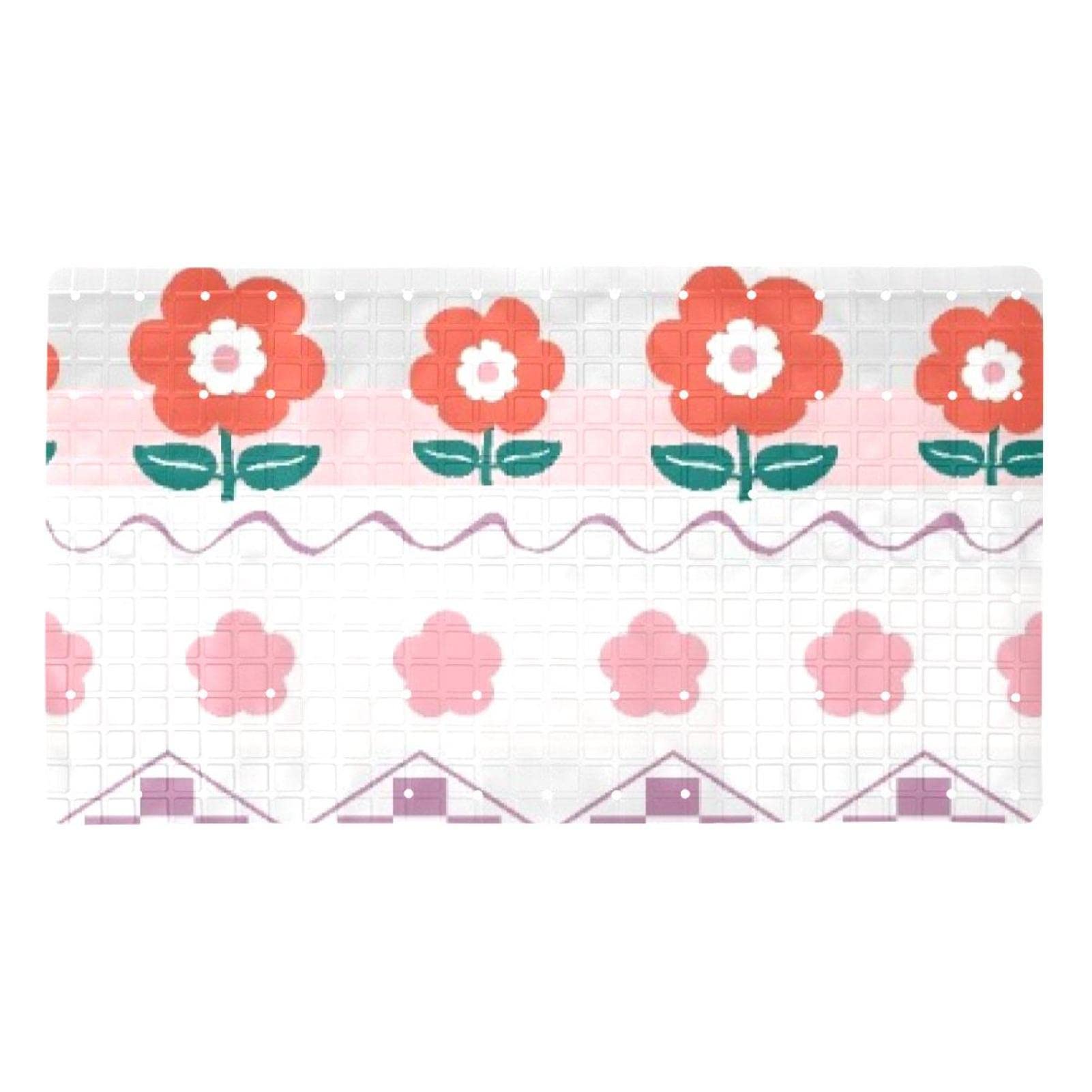 Tapis de bain pour sol fleuri pour sécuriser la douche des enfants et parents