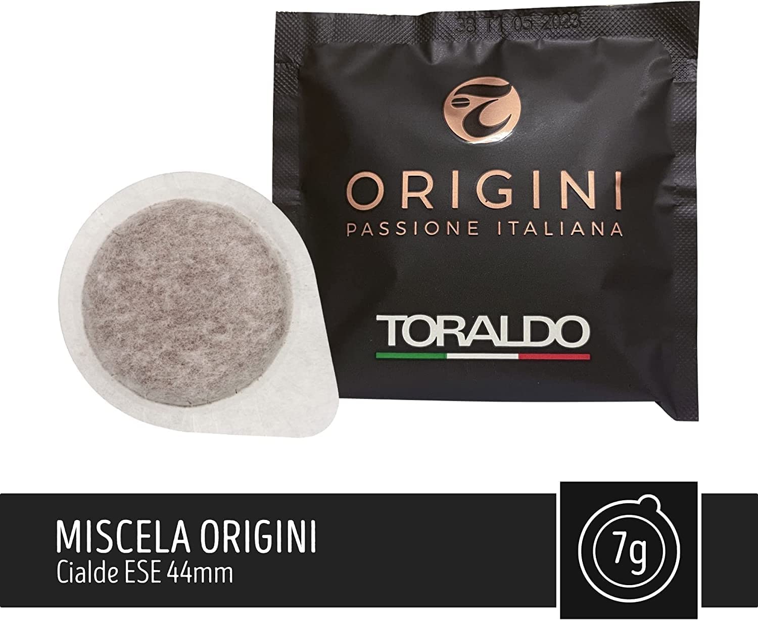 Toraldo - Pastillas de café Blend Origini ESE 44 mm (150 unidades)