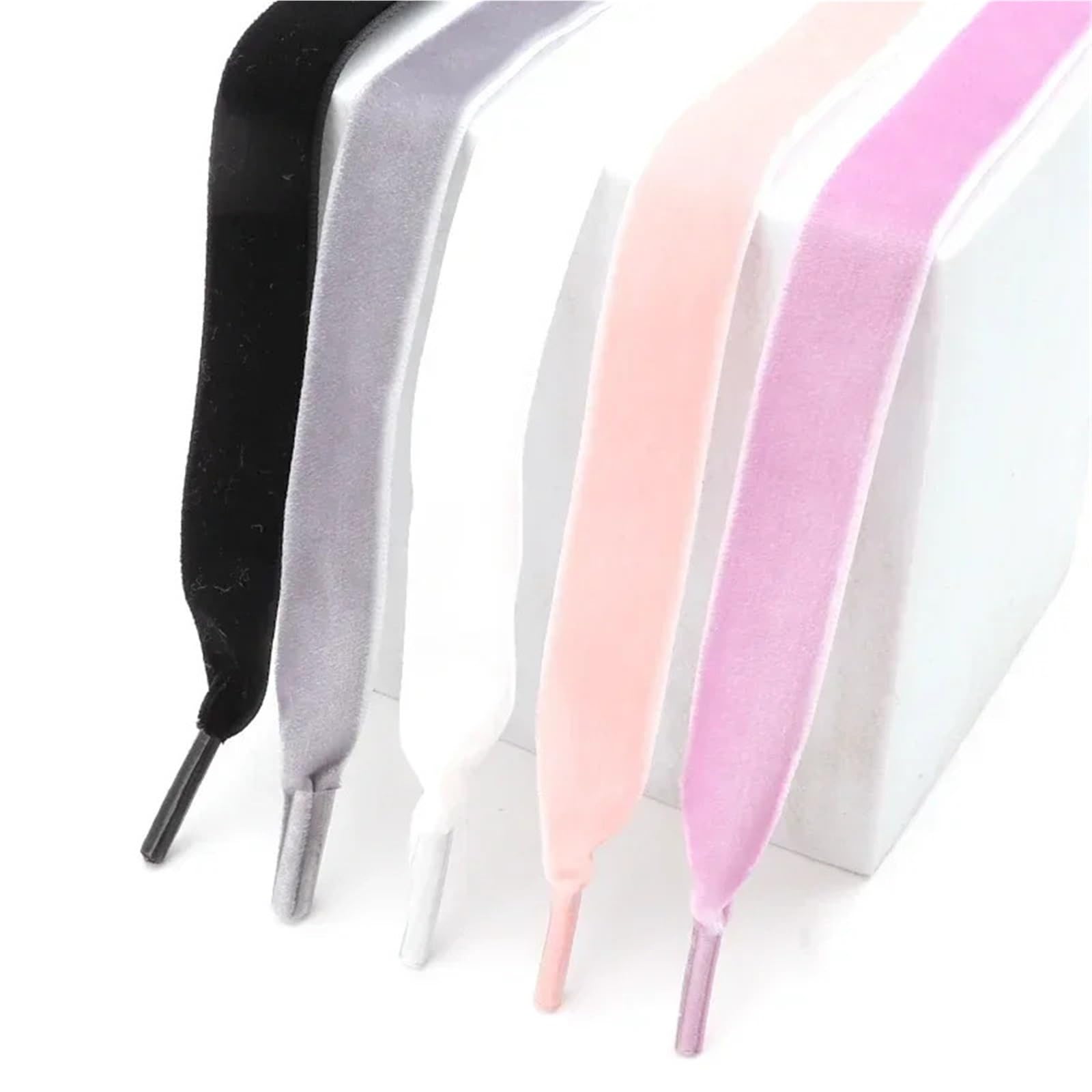 5pairs Flache Schnürsenkel Schnee Garn Satin Seide Band Sneakers for Frau Für Sneaker