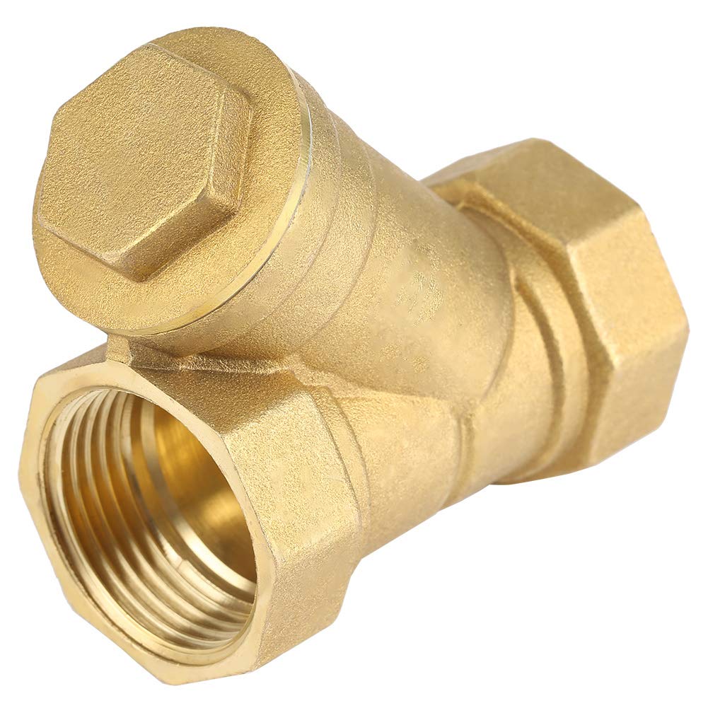 Filtro Ottone, Akozon 1" DN25 Filtro Ottone a Y Filetto Femmina BSPP Connettore con Valvola per Separazione Olio Acqua 1,6 MPa