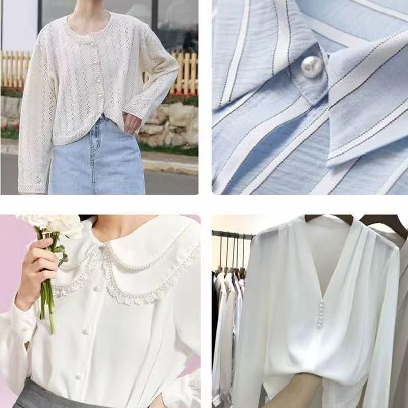 30pcs Round Pearl Sewing Buttons 10mm,Light Pink Pearl Decoration Buttons for Cheongsam,Craft,Sweater,Shirt - Image 3