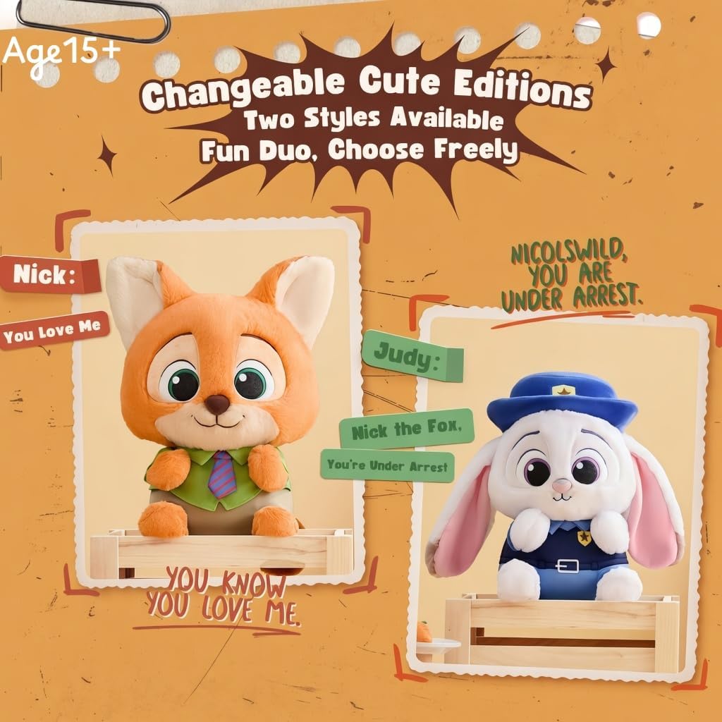 MINISO Disney Zootopia Nick & Judy Doll, Cute and Exquisite Figure, Ideal for Collection and Gifting (Nick)