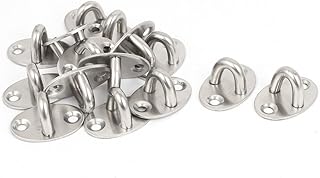 Aexit Home Fan Hooks Light Fixture Metal Oval Base Wall Ceiling Enclosed Screw-in Hooks Hook 15pcs