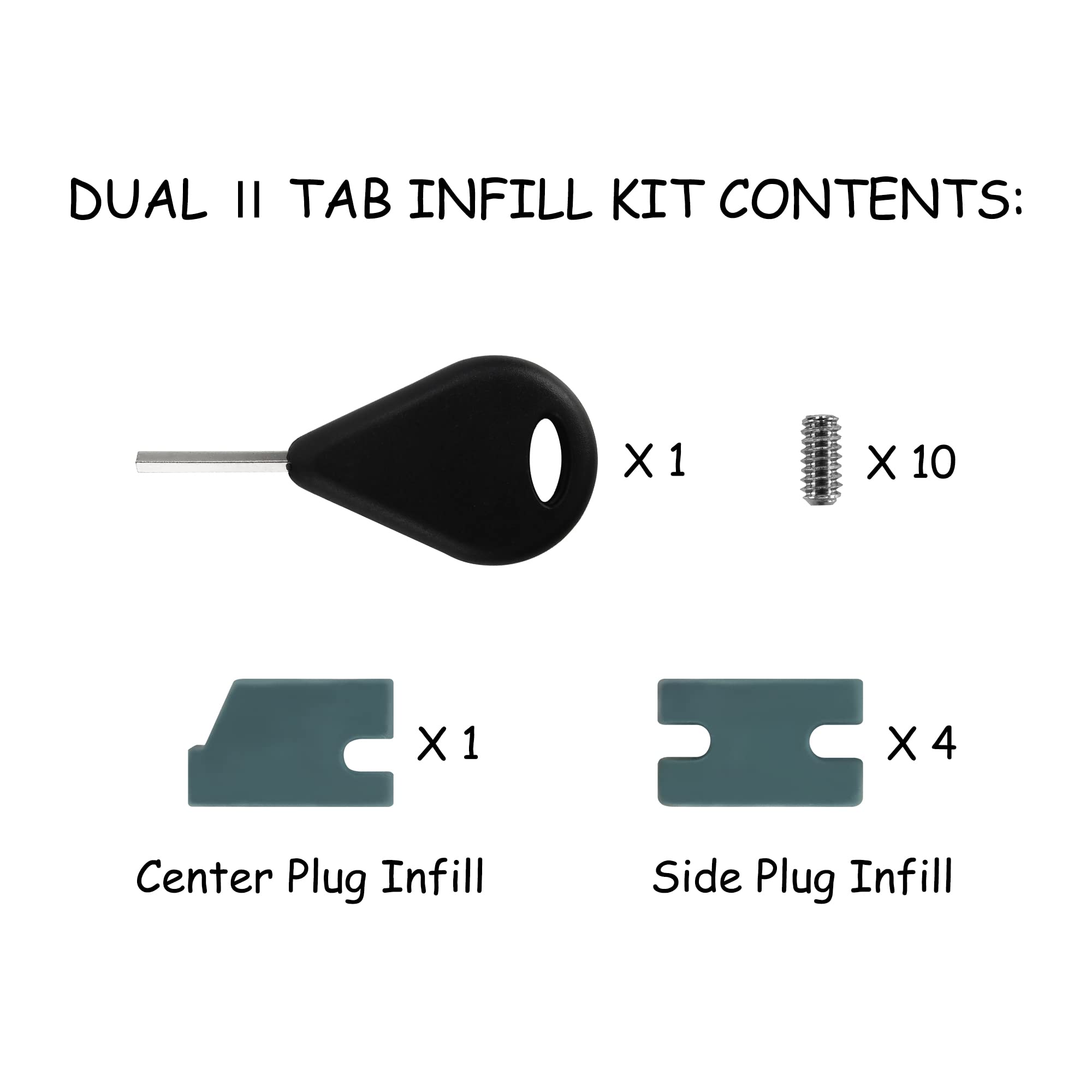 AQUBONA Compatibility Kit - Tab Infill Kit - Fill The Gap Between The Front Tab of The Original Dual Tab F1 Fin and The Front of The F2 Plug Front Slot - Surfboard Accessories