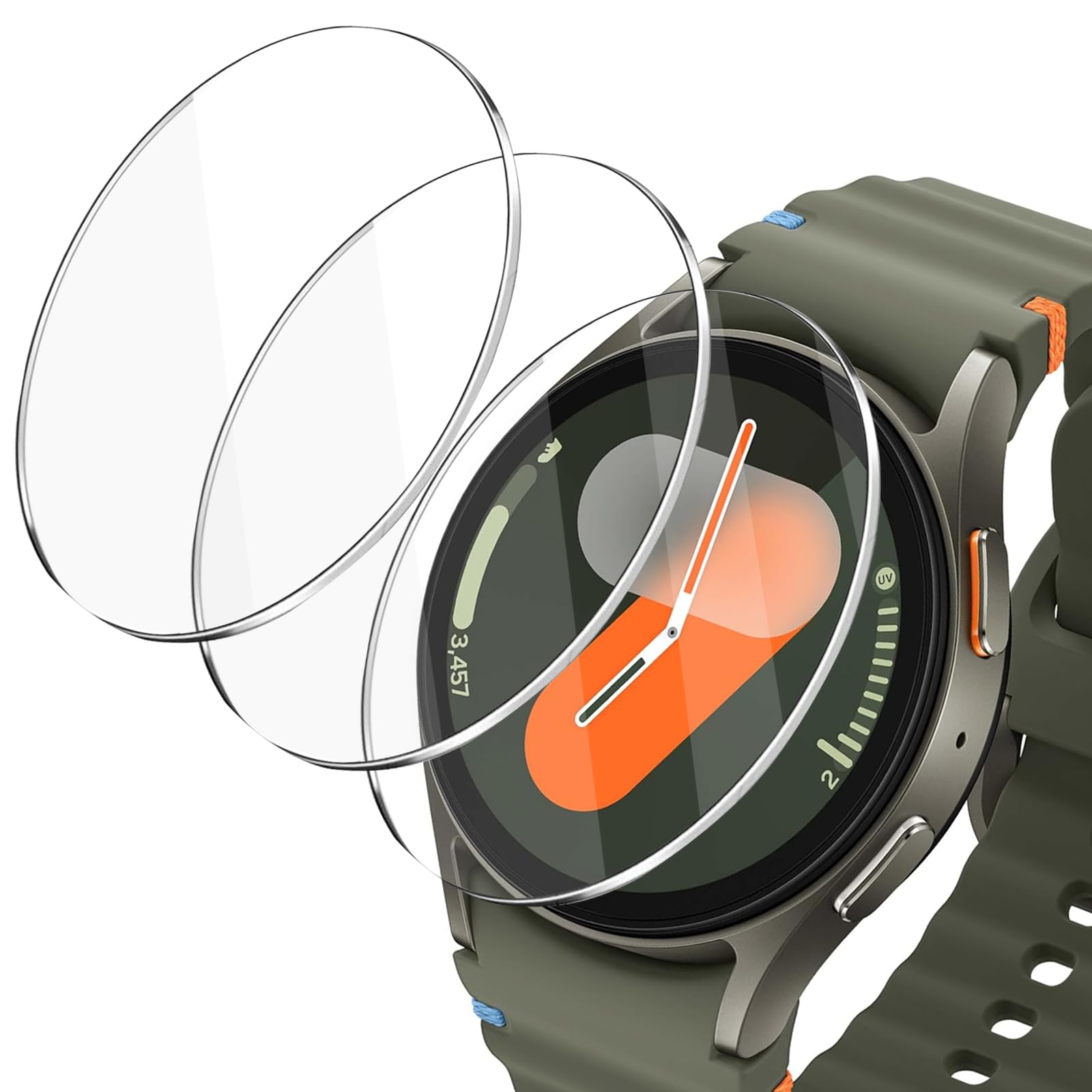 LUCXXI 3 Pack for Samsung Galaxy Watch 7 40mm Screen Protector-Tempered Glass,High Definition,Anti-Scratch for Galaxy Watch 7 6 5 4 FE 40mm Smartwatch