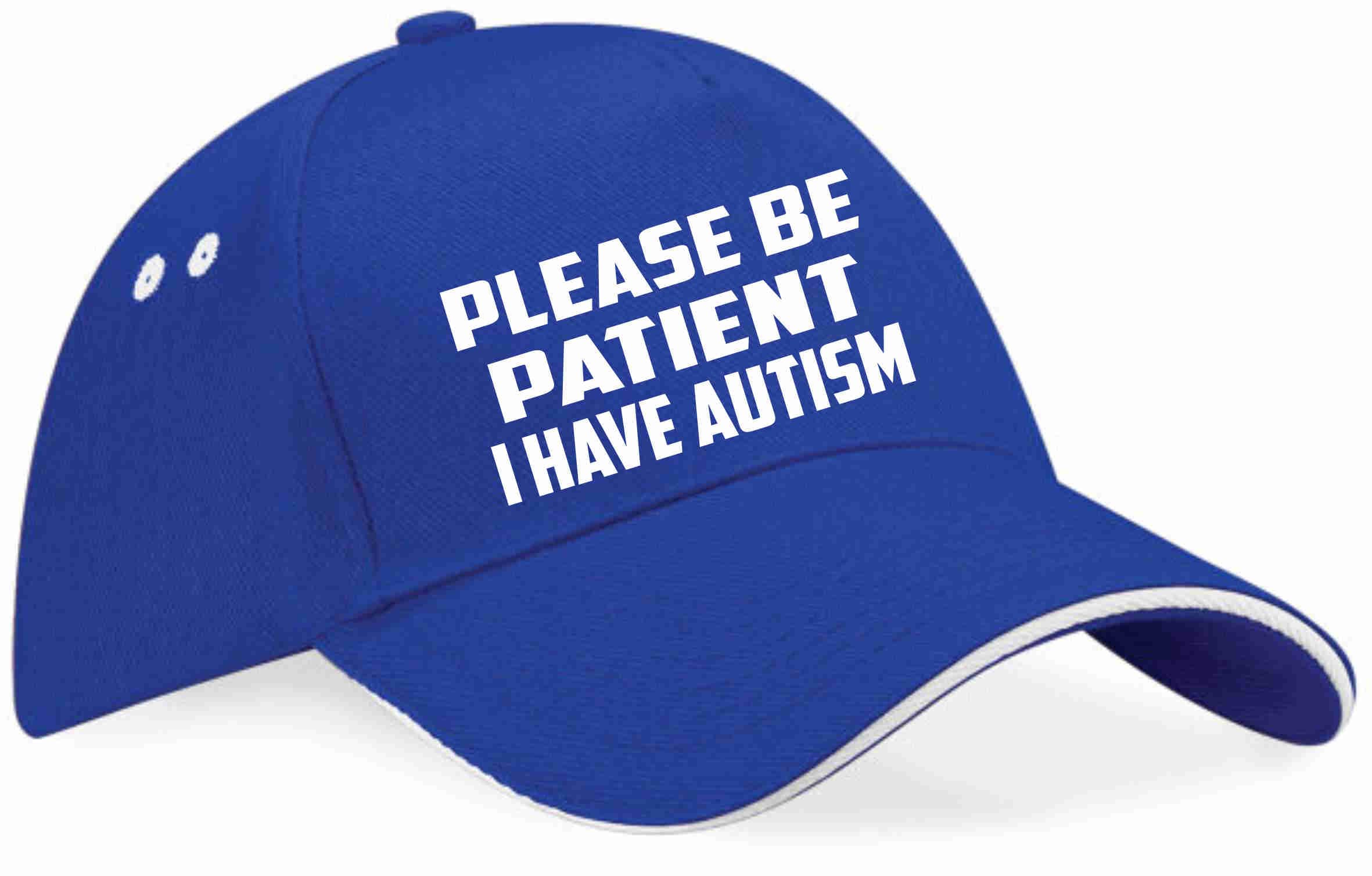 Print4U Be Patient I Have Autism Baseball Cap Mental Health Awareness Adult Blue