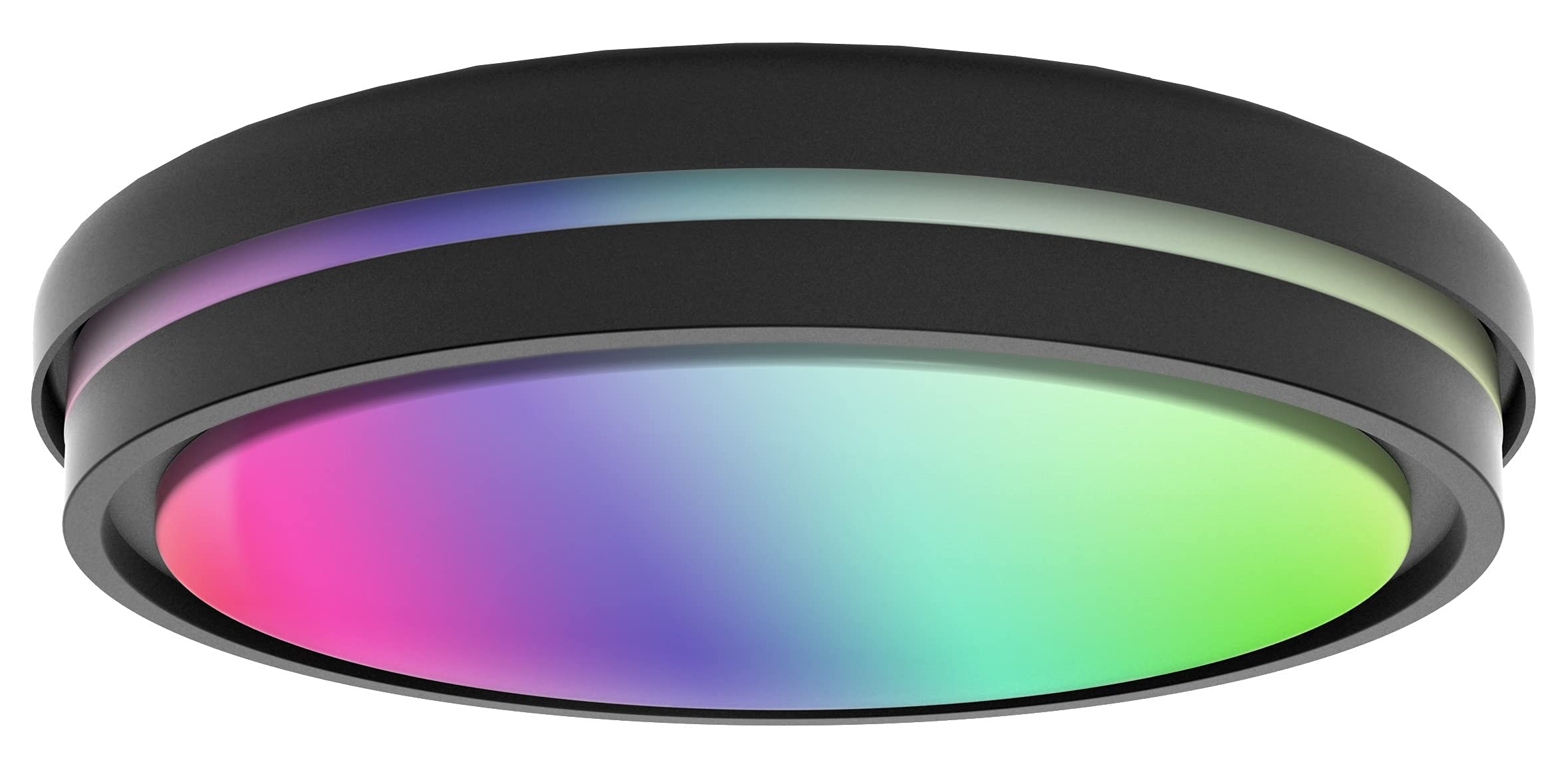 tint Smarte LED-Deckenleuchte KEA – Steuerbar per Alexa oder Fernbedienung – Dimmbare Beleuchtung mit weißem (1800-6500 K), farbigem RGB und indirektem Licht, 22 W – Ø 52 cm