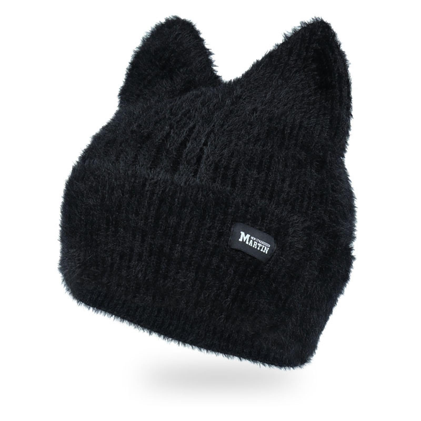 Zsytf Women's Bk Fashion Cat Ear Hat For Knitted Beanie Hat Anime Ear Warm Hat Outdoor Skiing Hat Girl Windproof Headwear