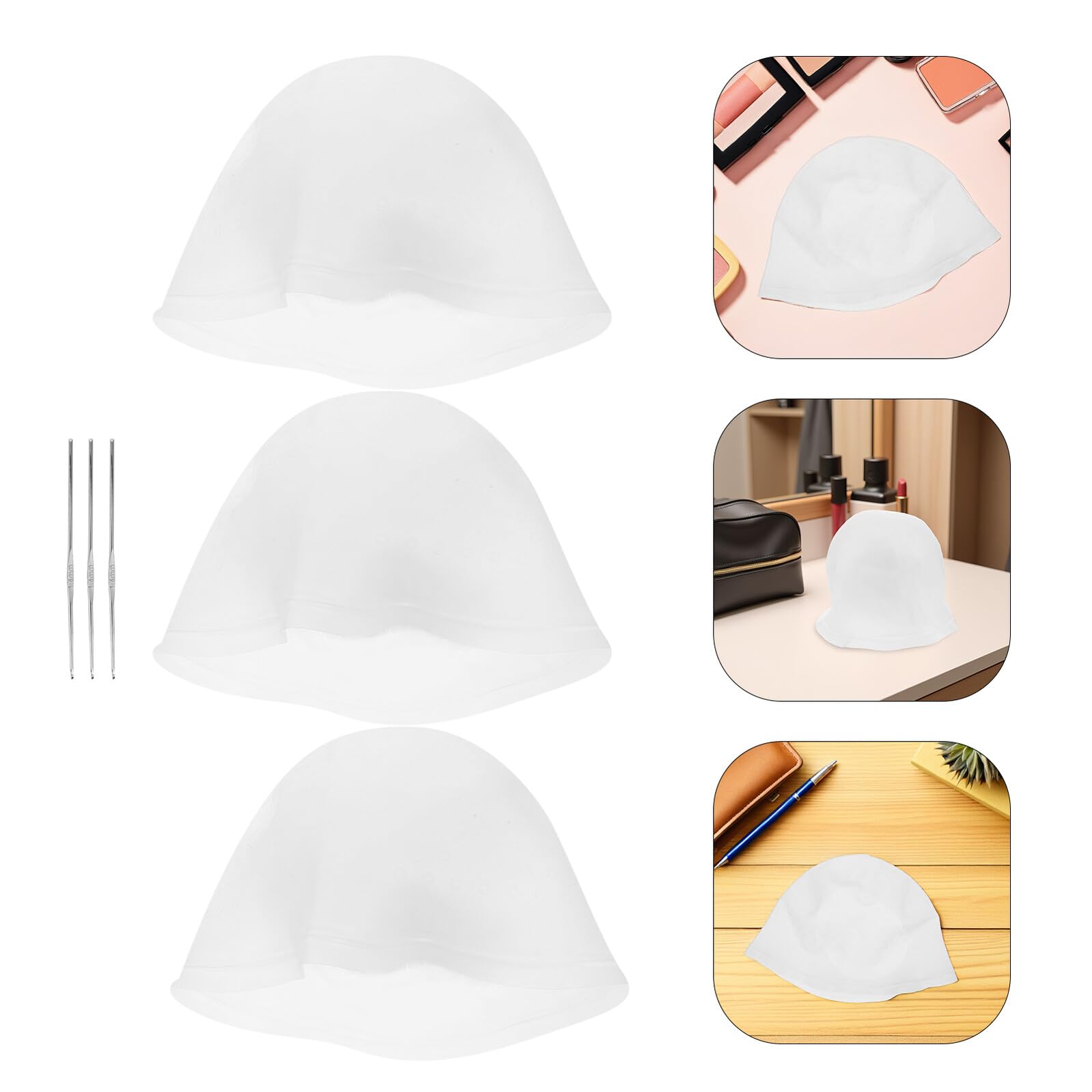 STOBAZA Cuffia per Chioma con Mèches in Silicone Riutilizzabile 6 Pezzi con Fori Preformati per Tintura Protettiva del Cuoio Capelluto per Saloni e Uso Domestico