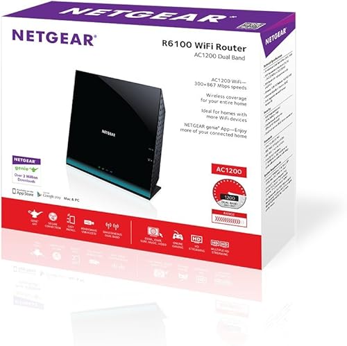 Miniatura 5 de NETGEAR Router Wi-Fi de doble banda AC1200 Fast Ethernet con USB 2.0 (R6100-100PAS)