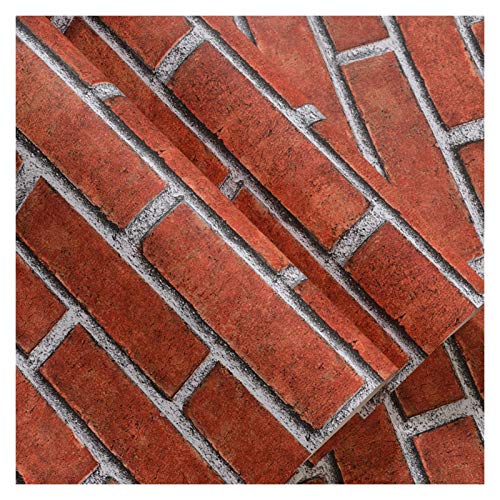 Papier Peint Autocollant Brique Rouge pour Salon et Cuisine Style Loft