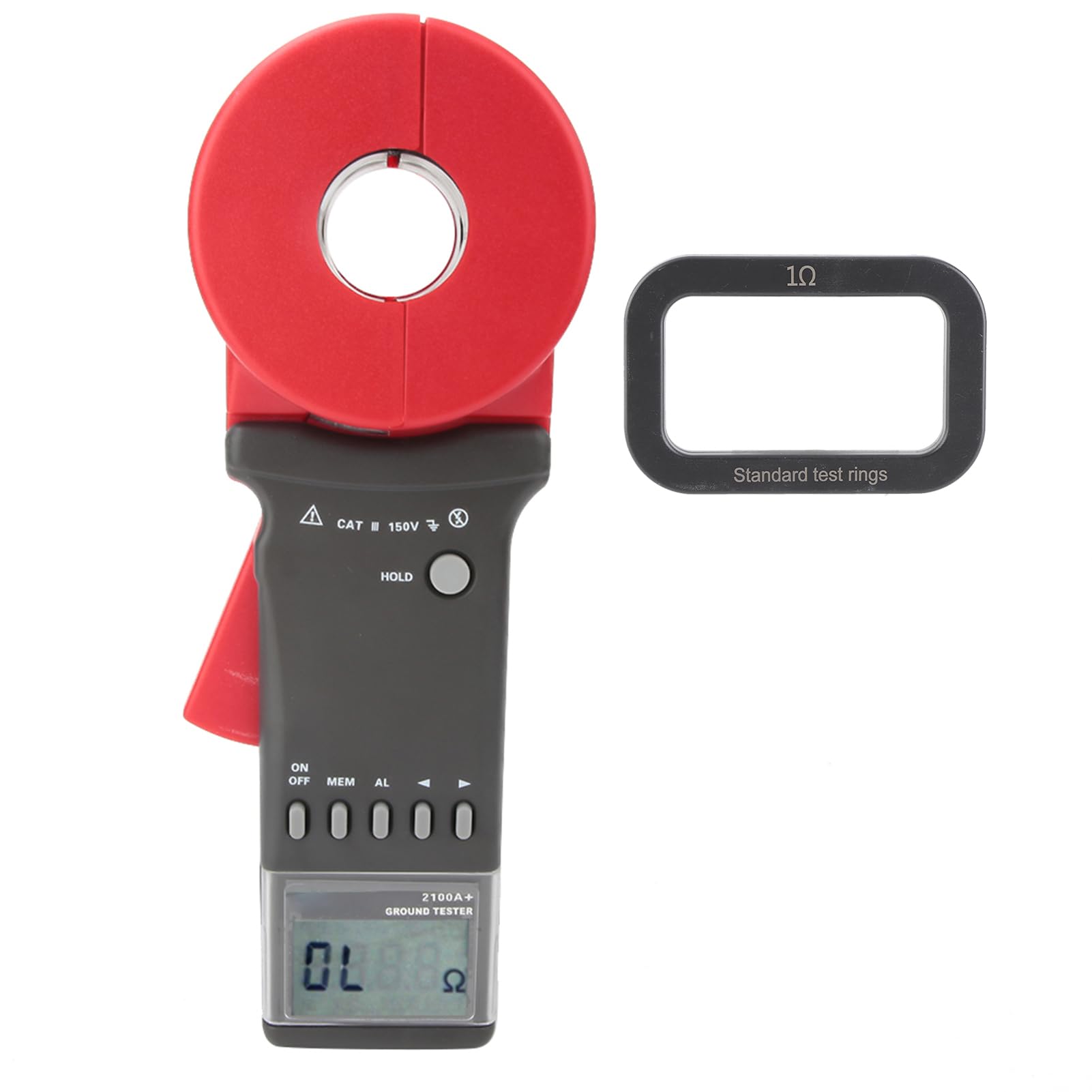 Clamp Meter,Digitale Erdungsmesszange Erdungswiderstandsmesser Digitales Widerstandsmessgerät Digital widerstand Meter Widerstand Tester 1-199Ω,0,01-200 Ω,viel Zubehör
