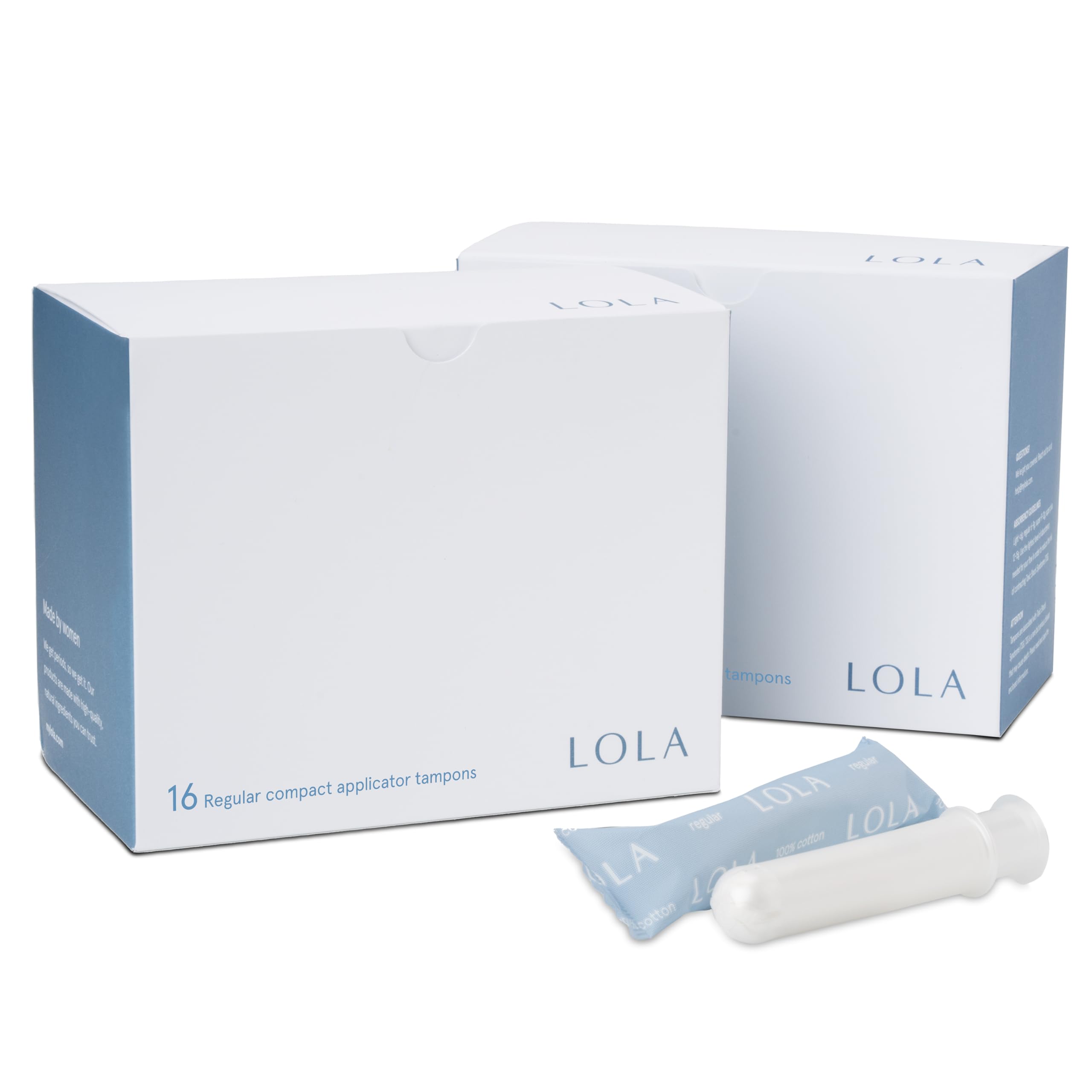 LOLA Organic Cotton Tampons, 32 Count - Regular Tampons, Period Feminine Hygiene Products, HSA FSA Approved Products Feminine Care