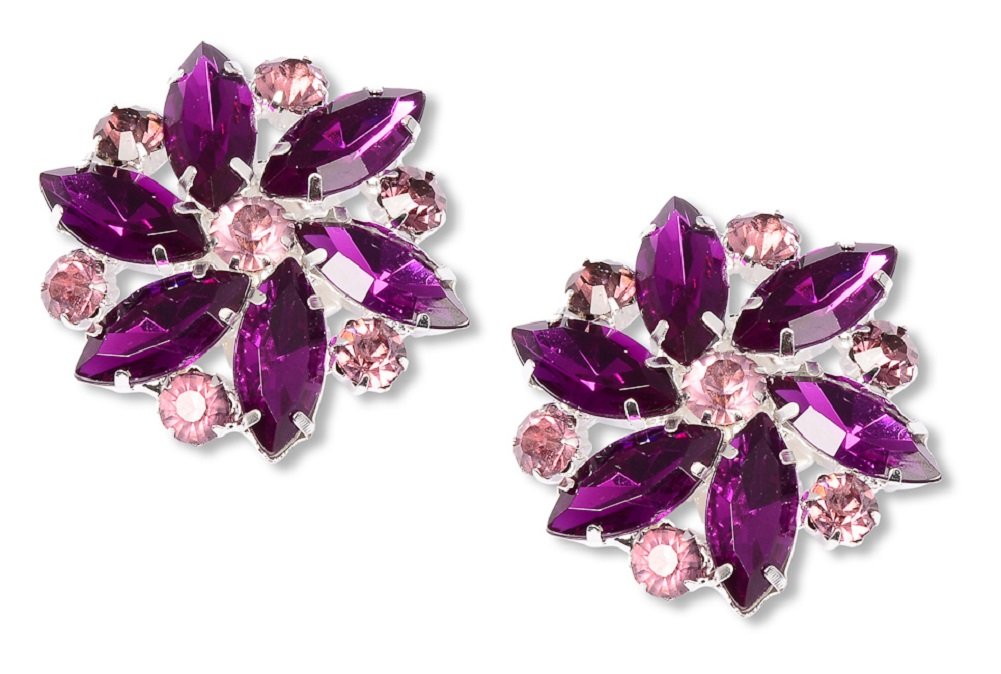 Amanda Crystal Shoe Clips from (Purple)