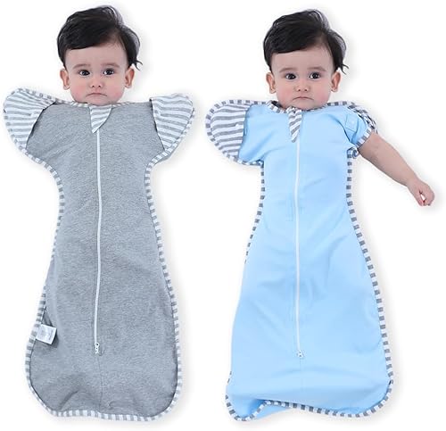 Bycc Bynn Paquete de 2 mantas de dormir con manga alta, transiciones a saco de dormir sin brazos para bebé pacify disponible en Yaxa Colombia