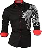 Sportrendy Mens Casual Shirts Slim Button Down Long Sleeves Dress Shirts Tops JZS041