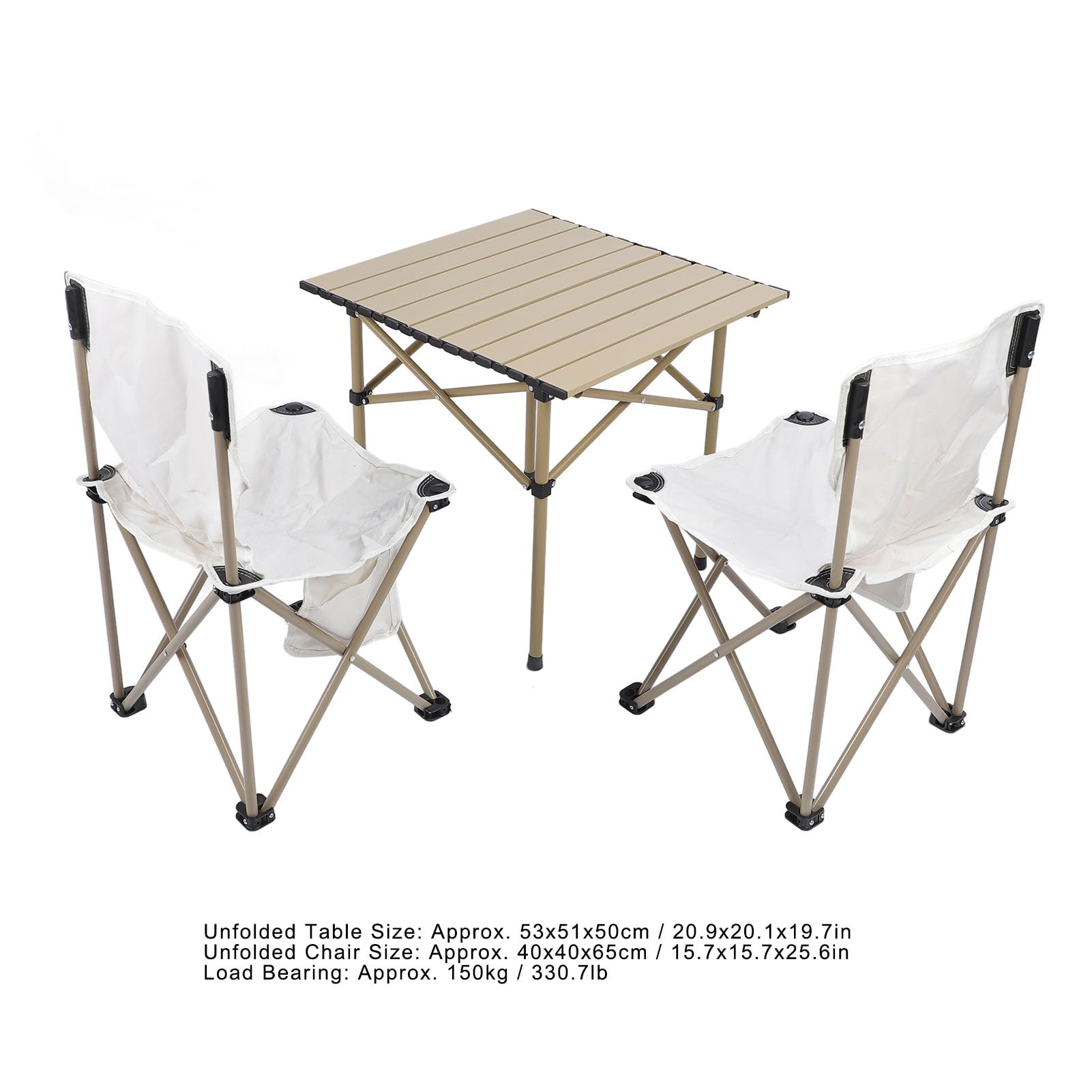 Denash Juego de Sillas de Mesa para Acampar, Mesa y Sillas Plegables Portátiles de Aleación de Aluminio Livianas con Bolsas de Almacenamiento, para Acampar Al Aire, Picnics, Viajes