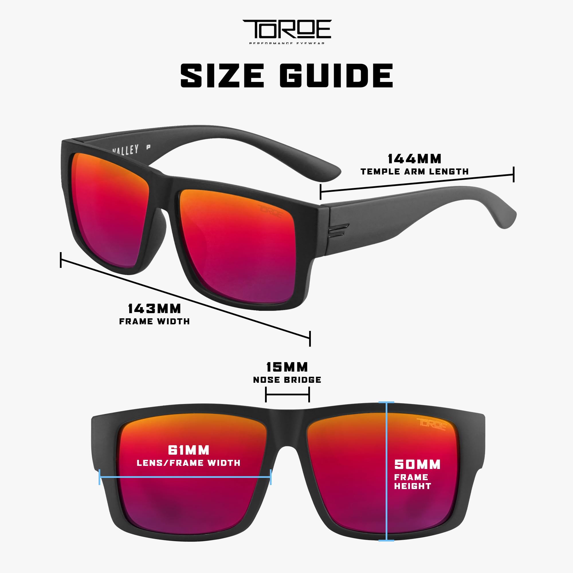 TOROE Z87+ Polarized Safety Sunglasses Matte Black TR90 Frame, ANSI Rated Lens: Matte Black | Black Emblem | Fuze