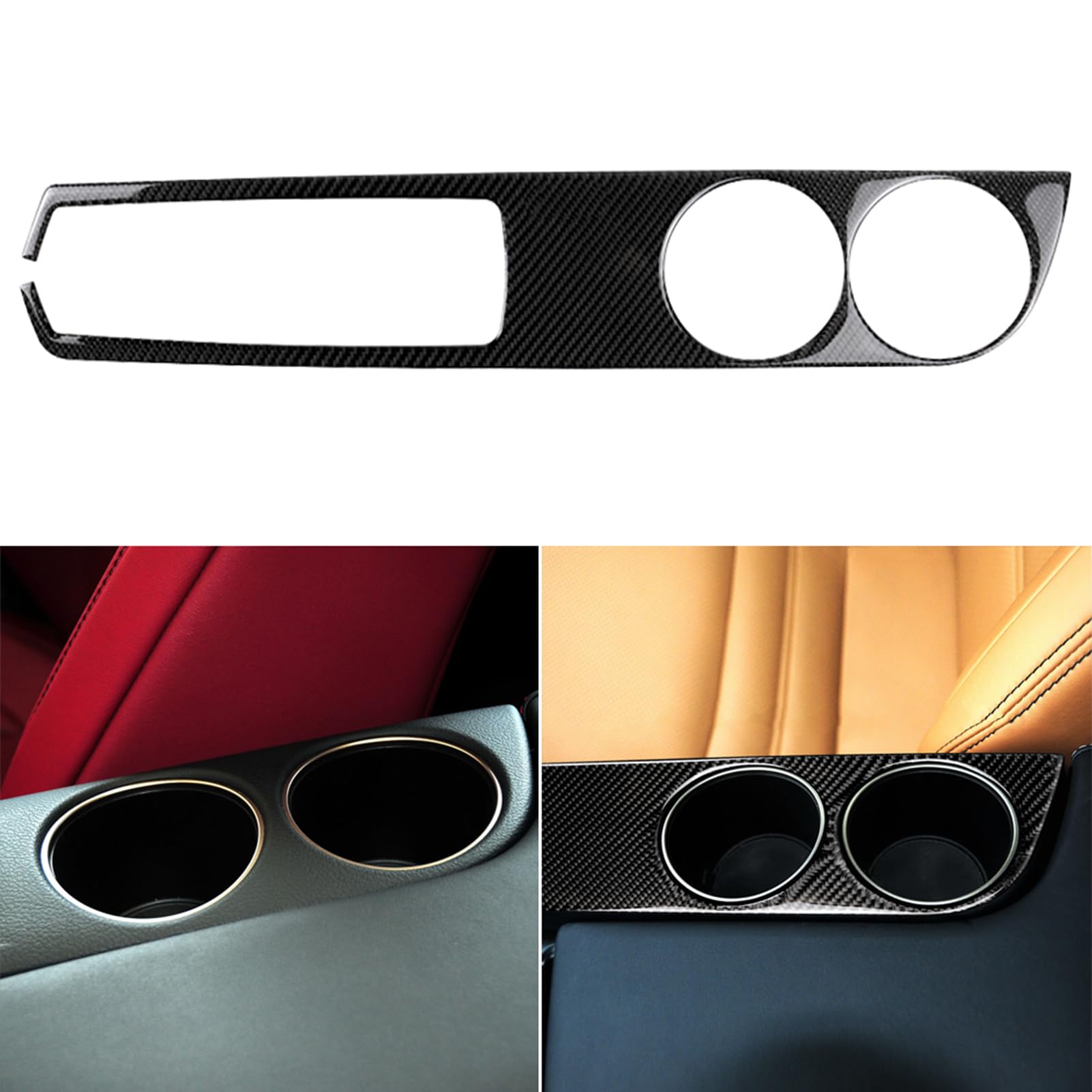 NVCNX Car Center Console Cup Holder Panel Cover Decal Compatible with Lexus ​IS250 2014 2015 / IS200t 2016 2017 / IS300 2016-2020 / IS350 2014-2020 Carbon Fiber Interior Trim Accessories Black