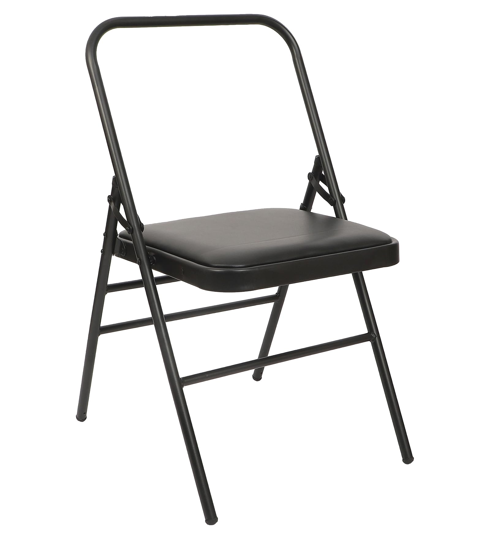Grandwill Yoga Chair with Cushion Seat Carbon Steel Backless Folding Chair for Iyengar Yoga, Fitness & Meditation (Black) 2