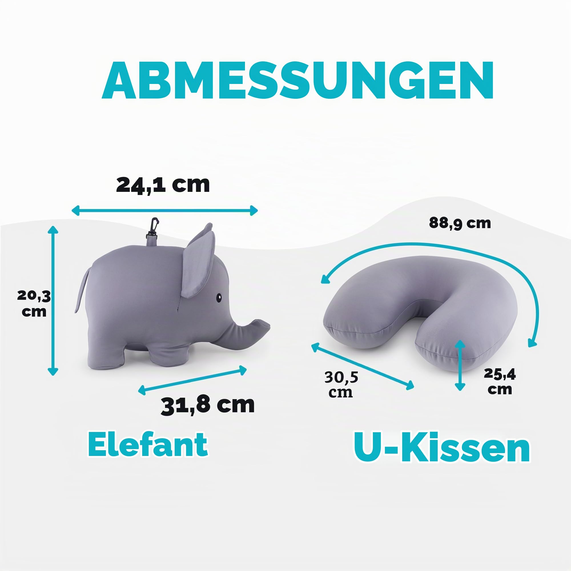 Zip & Flip Nackenkissen ELEFANT von Kikkerland Kuscheltier Kinder-Kissen Reise