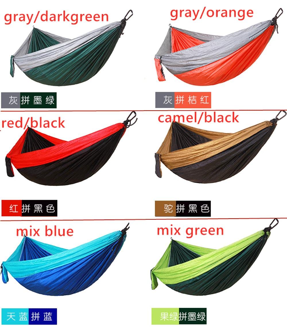 Amaca da Campeggio all'aperto 270 * 140 CM - Amaca Leggera Portatile con Paracadute in Nylon Amaca Singola con Corde e moschettoni