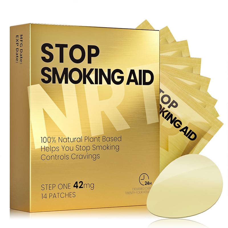 Quit Smoking Patches 42mg, Nicotine Patches Step 1, Stop Smoking Aids That Work, Anti Smoking Stickers, Delivered Over 24 Hours Transdermal System Patches, 14 Count