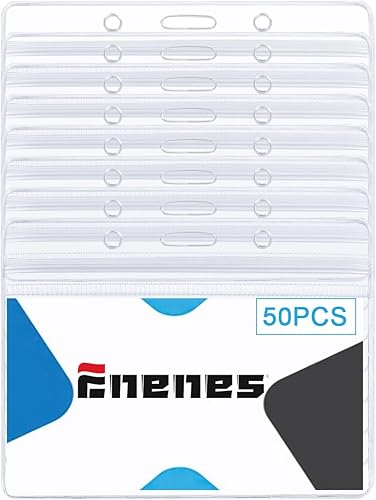 50 tarjetas de identificación, soporte de identificación de PVC con cierre resellable para viajes de negocios y suministros de oficina disponible en Yaxa Peru