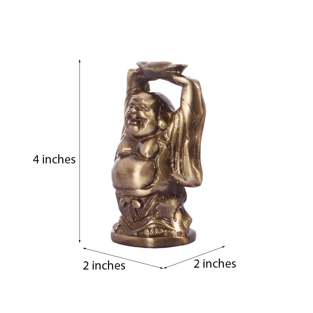 Antique Laughing Buddha Brass Showpiece -3