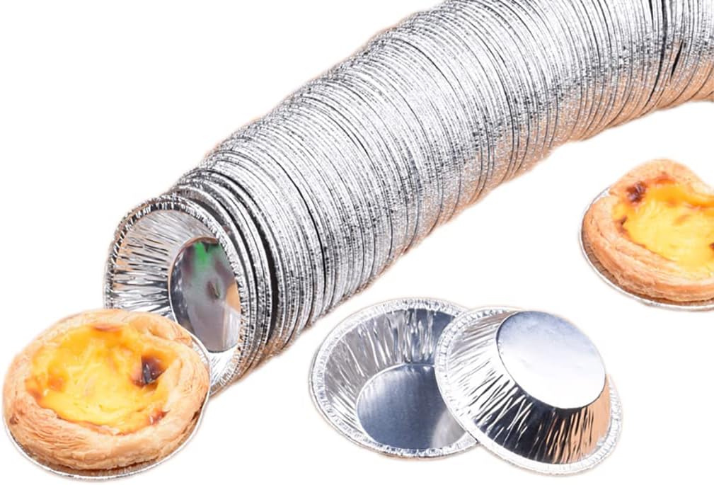 Egg Tart Mold 250 Pcs/Set, Disposable Aluminum Foil Cups Baking Bake Muffin Cupcake Tin Mold Round Egg Tart Tins Mold Mould
